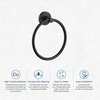 Kibi Circular Bathroom Towel Ring - Matte Black KBA1406MB